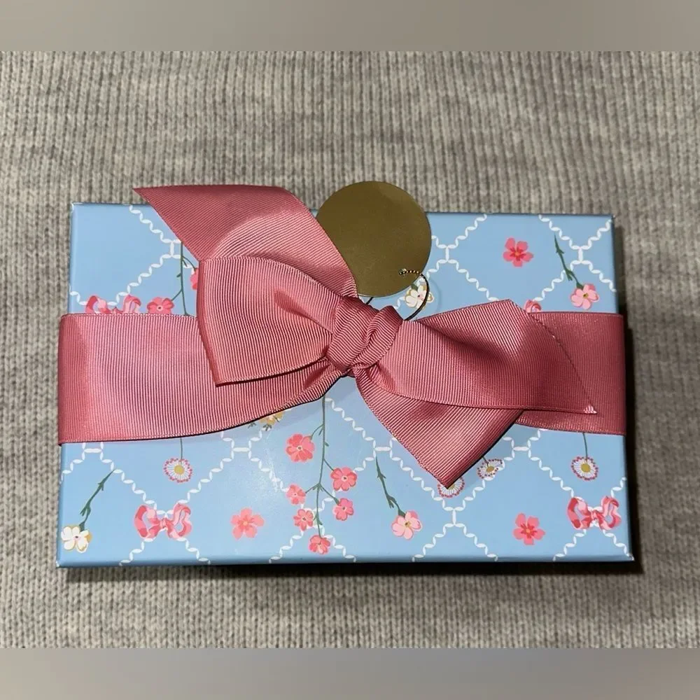 Lady Jayne Floral Blue White Pink Top Bow Gift Box & Stationery Note Pad Pen